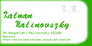 kalman malinovszky business card